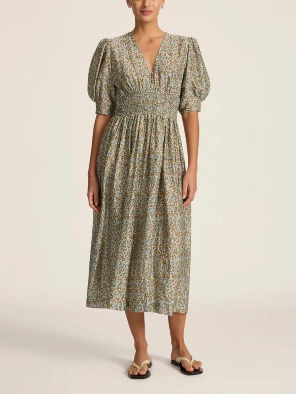 Hannah Artwear Sophia Ditsy Floral Midi Dress Bonita Mint Women's Sz 00